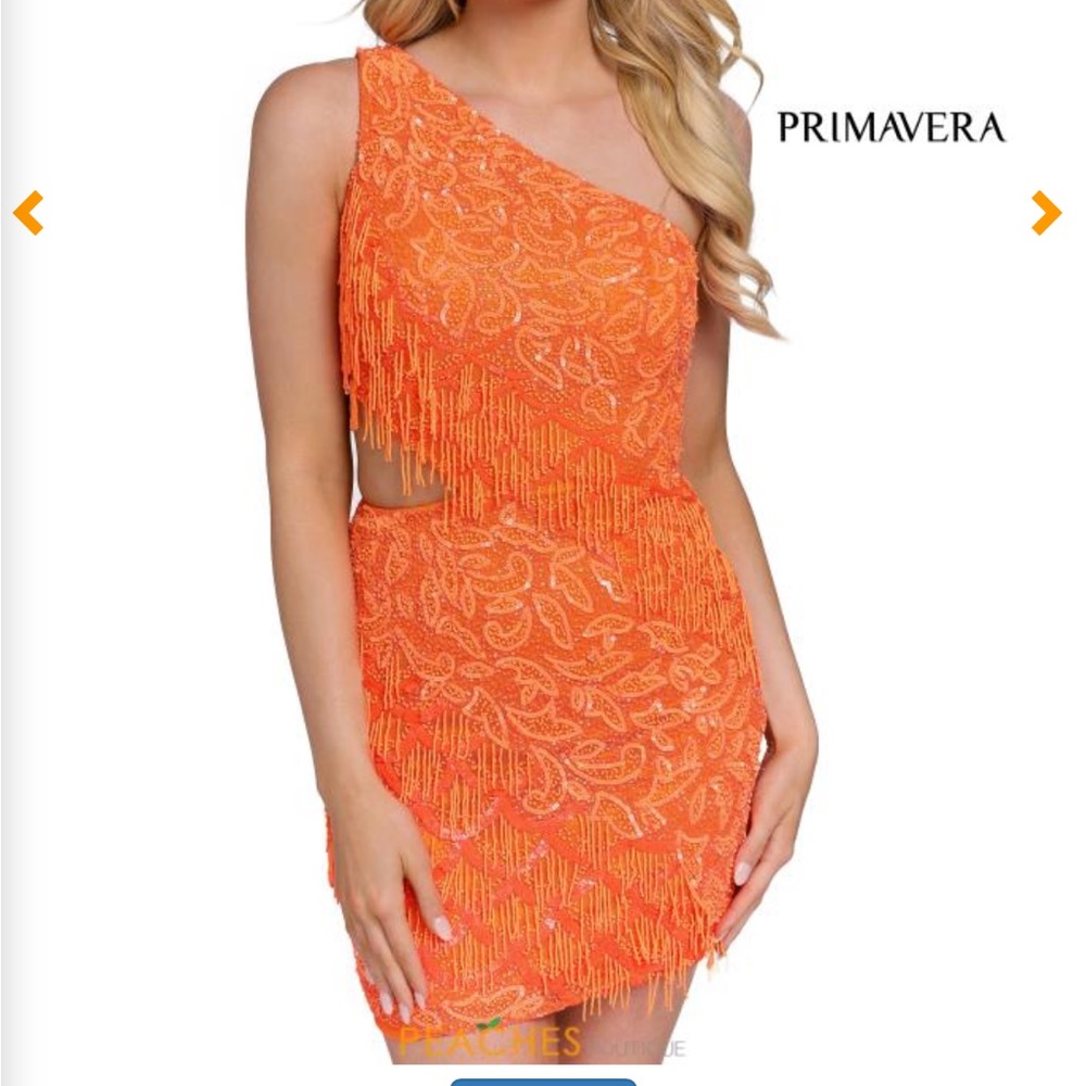 Primavera orange homecoming dress